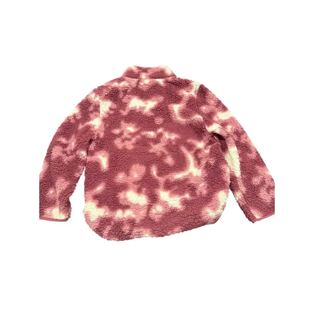 Buffalo Outdoors Women's 1/4 Zip Pink Tie Dye Sherpa Fleece Pullover Size XL